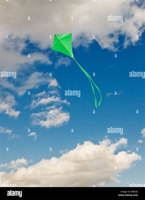 Green Kite In Sky Stock Photo Alamy