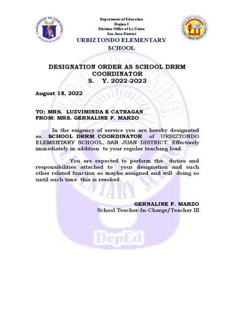 Designation Letter Pdf