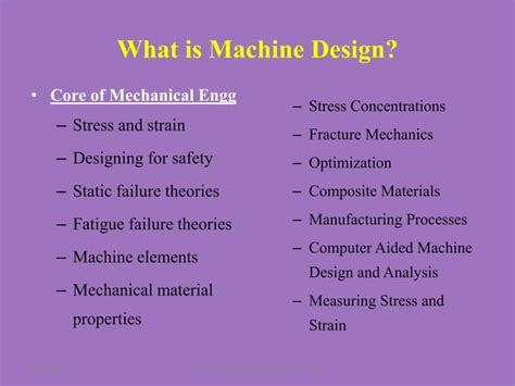 mechanical machine design introduction pptx physics science