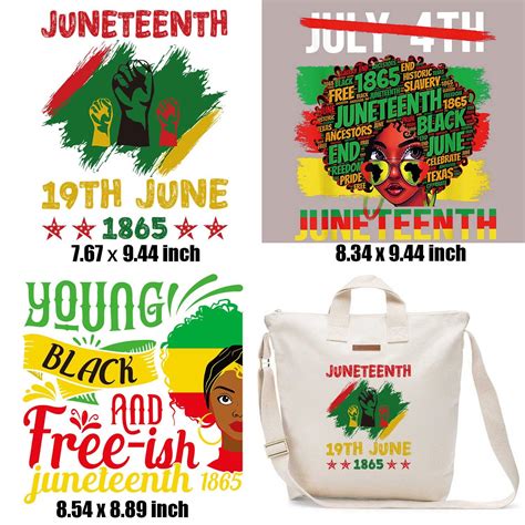 Sheets Juneteenth Heat Transfer Vinyl Stickers Juneteenth Decorations