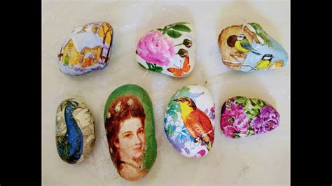 Easy Beginner Basic Pebble Decoupagerock Decoupage Youtube