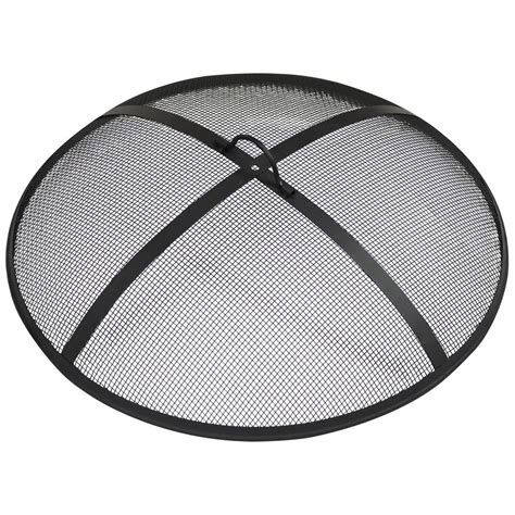 Sunnydaze Decor 36 In Round Black Steel Fire Pit Spark Screen Kf Hds36