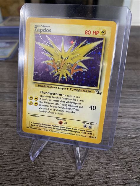 Mavin Pok Mon Tcg Zapdos Fossil Holo Unlimited Holo Rare