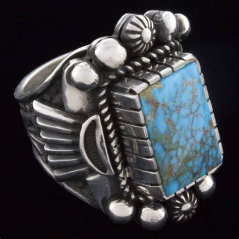 11 Navajo Natural Birdseye Kingman Turquoise Ring R 1447 Native