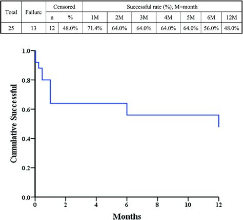 The Kaplan Meier Analysis For Assessing The Cumulative Successful Rate