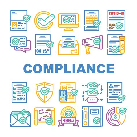 Compliance Quality Procedure Icons Set Vector Vector Art At