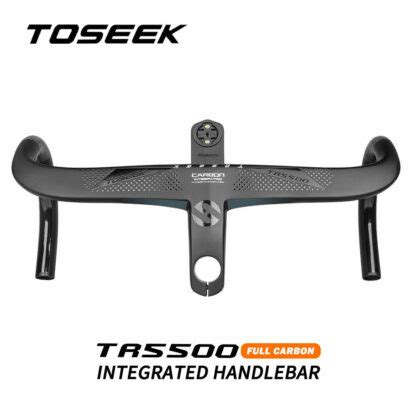 TOSEEK UD Carbon Fiber Handlebar Road Bike Integrated Bar Stem Drop Bar