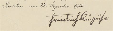 Friedrich August Iii K Nig Von Sachsen Germany All Eras Signature