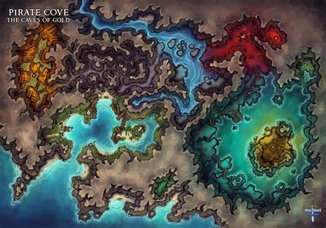 [oc][art] The Caves Of Gold Pirate Cove Map R Dnd