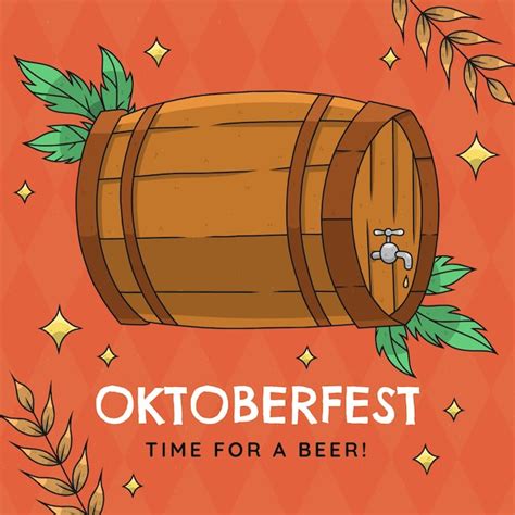 Ilustración dibujada a mano para el festival de la cerveza oktoberfest