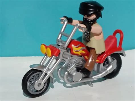 FIGURINE PLAYMOBIL MOTARD Choper Chopper Moto Motard Motocycleur Harley