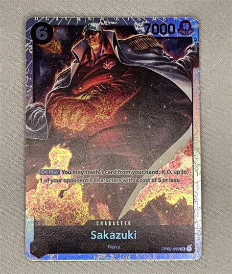 One Piece Card Game Sakazuki Op Sr English Paramount War Nm