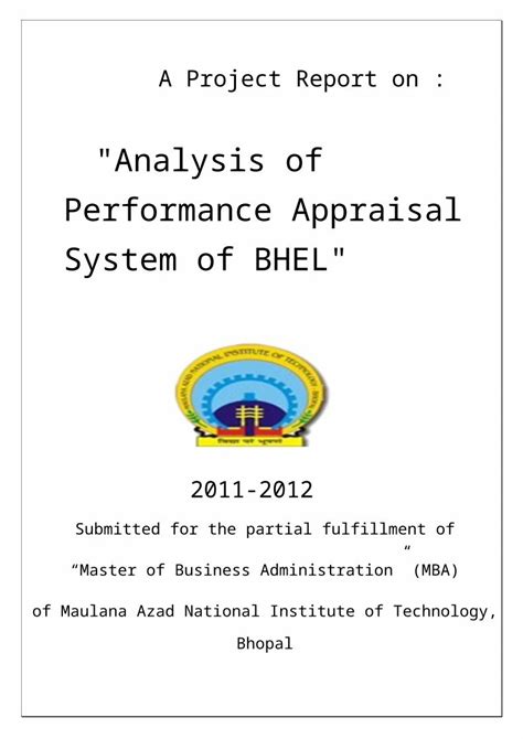 Doc Performance Appraisal Of Bhel Dokumen Tips