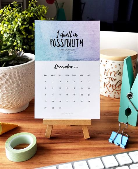 Desk Calendar With Motivational Quotes