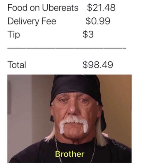 Ordering Food On Ubereats Hulk Hogan Brother – Meme | LaptrinhX