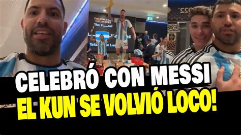 KUN AGUERO CELEBRA CON MESSI EN LOS CAMERINOS Y SE VA DE BOCA CON