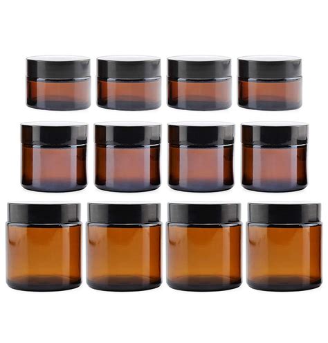 Cornucopia 1 2 And 4 Ounce Amber Glass Straight Sided Jars Combo Pack 4 Each 12 Total Great