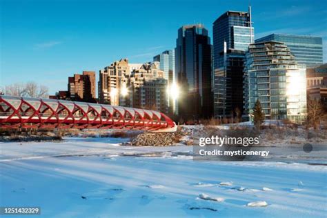 Peace Bridge Pedestrian Bridge In Calgary Canada Photos and Premium ...