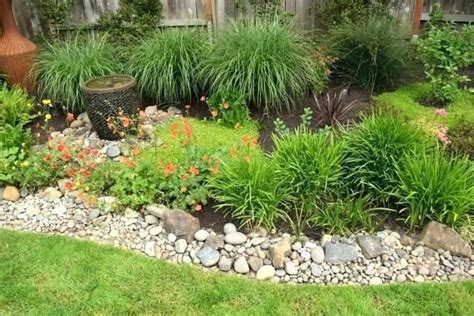 River Rock Flower Beds River Rock Edging In Garden Designed By I Got An Idea For What To Do With