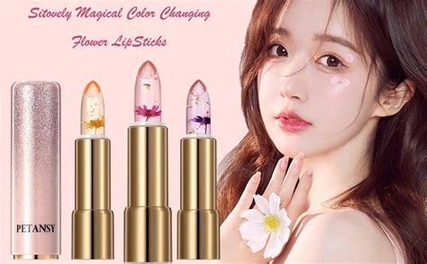 Sitovely Pcs Crystal Jelly Flower Lipstick Set Magical Temperature