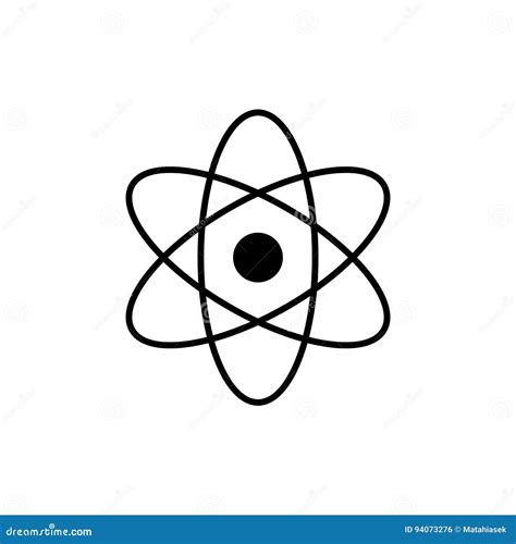 Atom Logo Science Sign Nuclear Icon Electrons And Protons Stock