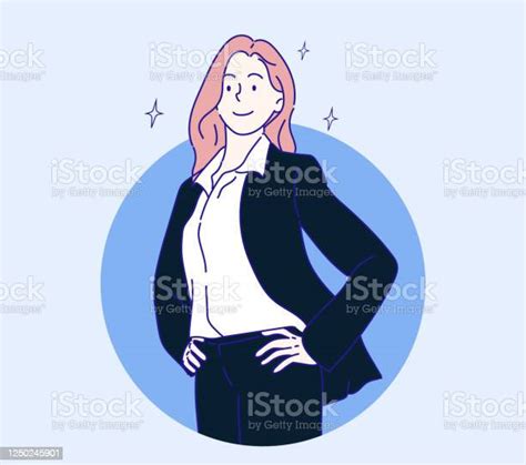 Attractive Successful Business Woman Dressed In Stylish Black Suit Confident Businesswoman