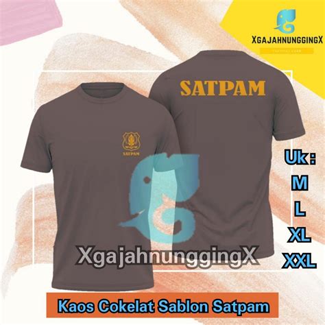 Jual Kaos Satpam Terbaru Hitam List Coklat Baju Security Model