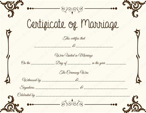 20 Best Printable Marriage Certificates Images On Pinterest Certificate Templates Marriage