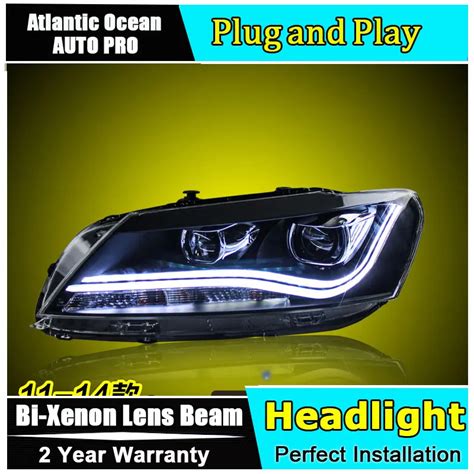 Car Styling For Vw Passat Headlights U Angel Eyes Drl 2011 2014 For Vw Passat Led Light Bar Drl