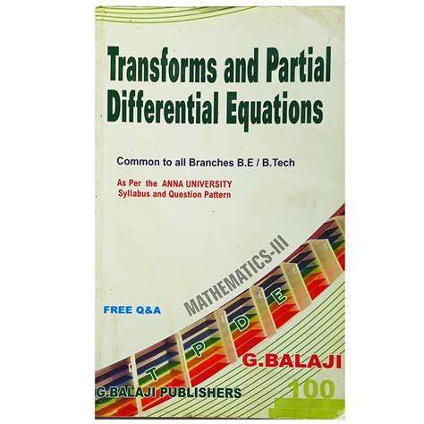 Buy Transforms And Partial Differential Equations Perfect Paperback G Balaji Book Online At