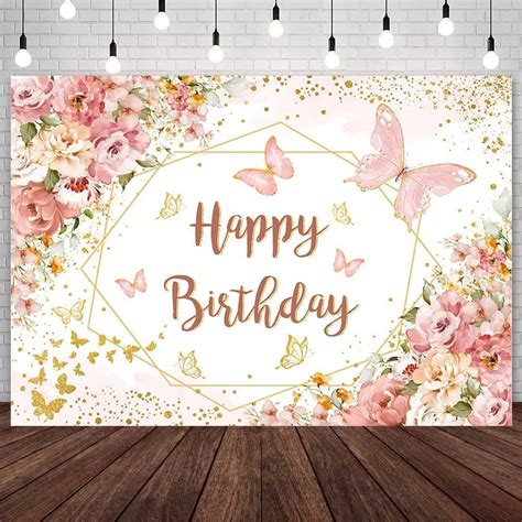 Amazon AIBIIN 7x5 Ft Happy Birthday Backdrop For Women Pink