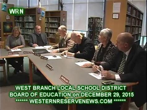 West Branch School BOARD MEETING DECEMBER 29, 2015 - YouTube