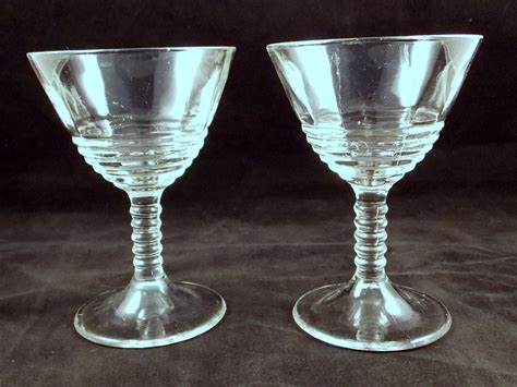 Vintage Wine Glasses Ribbed Stem Set Of 2 Free By Stonecreekresale