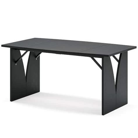 Byblight Roesler Black Wood Double Pedestal In W Long Dining Table