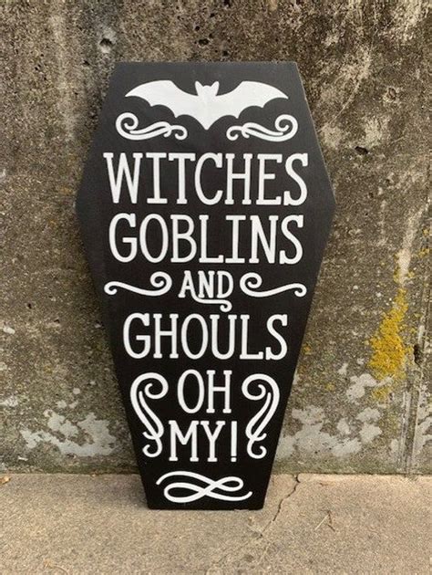 Fun Halloween Decorations Indoor Or Outdoor Wooden Vinyl Sign Witches