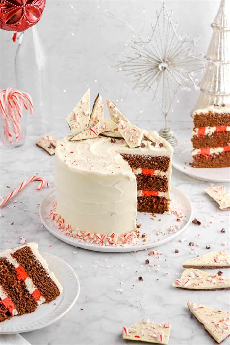 Dark Chocolate Peppermint Layer Cake With White Chocolate Peppermint