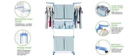 Innotic Airer Clothes Drying Rack 4 Tier Collapsible Rolling Stainless