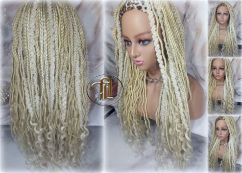 Blonde 613 Dread Mix Headband Wig Braid Twist Soft Crochet Boho Dread Braid Set Bohemian