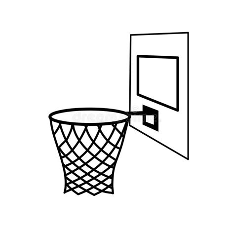 Action Vector Illustration Of Basketball Going Into A Hoop Backboard