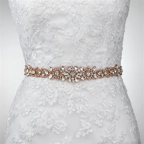 Rose Gold Accent Belt Bridal Belt Bridesmaid Belt Crystal Belt