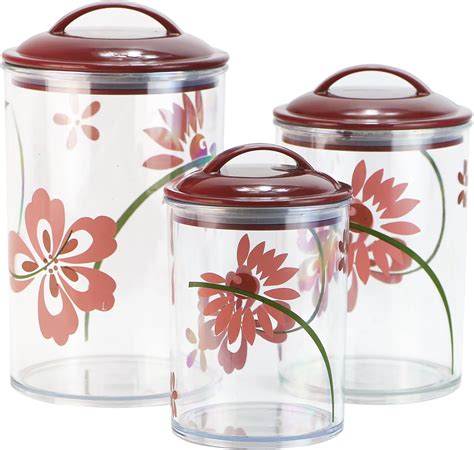 Corelle Coordinates By Reston Lloyd Acrylic Storage Canisters Set Of 3 Pretty Pink