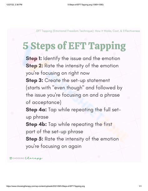 5 Steps Of Eft Tapping Worksheet