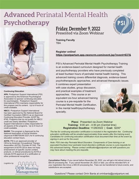 Perinatal Mental Health Webinar Dec 9th Rtexastherapy