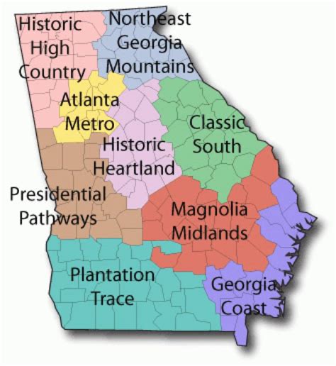 List Of Parks In Georgia Inside Georgia State Parks Map Printable Map