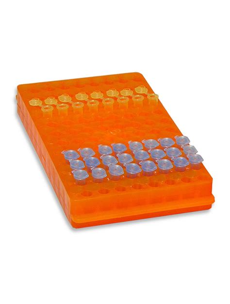 96 Well Reversible Microcentrifuge Tube Rack 1 5 2 0ml Or 5ml Orange