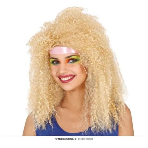 Perruque JOUR DE FETE Blonde Bouclée Adulte Intérieur Femme Blanc Cdiscount Jeux