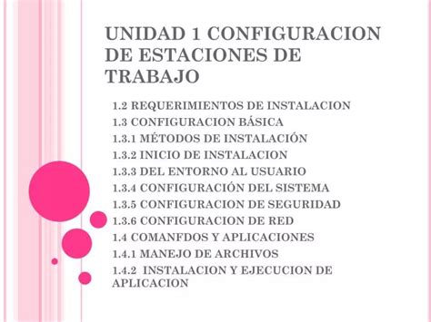 PPT UNIDAD 1 CONFIGURACION DE ESTACIONES DE TRABAJO PowerPoint