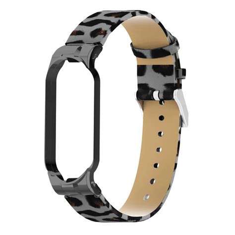 Microsonic Xiaomi Mi Band 5 Leopard Wrist Strap Kordon Siyah Kılıf