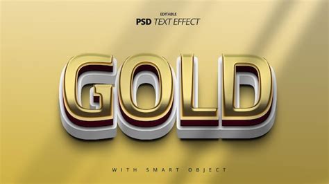 Premium Psd Golden 3d Text Effect Editable Template Design