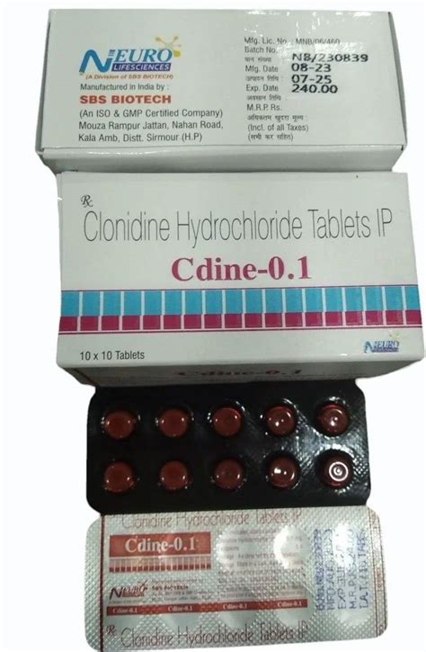 Clonidine Hydrochloride Tablet At Rs 100stripe Clonidine Tablet In